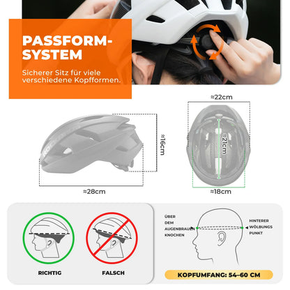 ROCKBROS Fahrradhelm mit Magnetverschluss –54-60CM