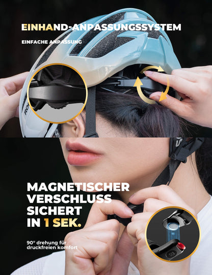 ROCKBROS Fahrradhelm mit Verstärkungsrahmen 58-62cm