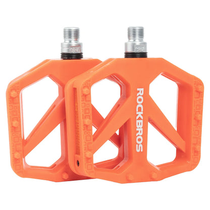 ROCKBROS Fahrradpedale aus Nylon mit Reflektoren, rutschfeste Leichte Breite Plattform