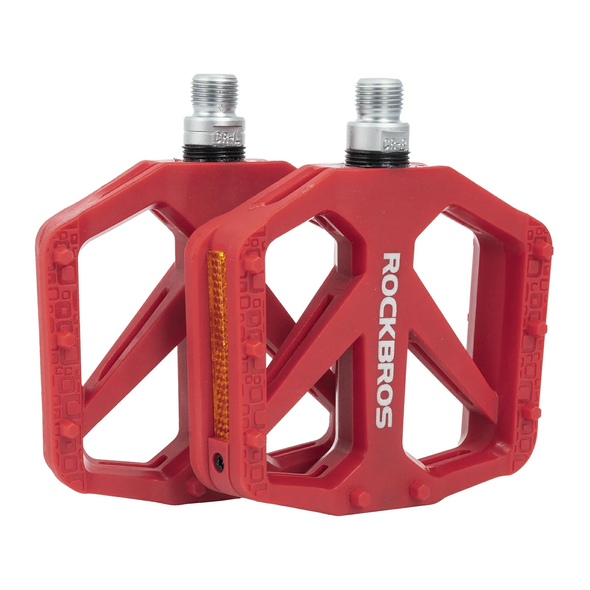 ROCKBROS Fahrradpedale aus Nylon mit Reflektoren, rutschfeste Leichte Breite Plattform
