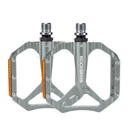 ROCKBROS Fahrradpedale rutschfest– Aluminium Plattformpedale mit Reflektoren, abgedichtetem Kugellager, Anti-Rutsch-Pins, 9/16" Achse