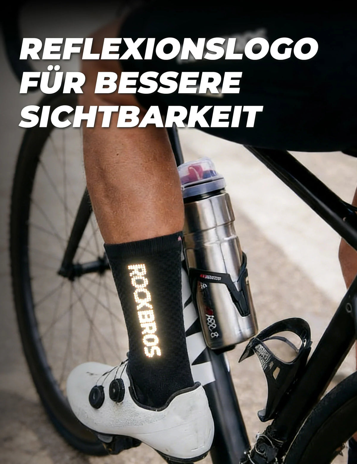 ROCKBROS Fahrradsocken Reflektierendes Logo Zweipaarpackung