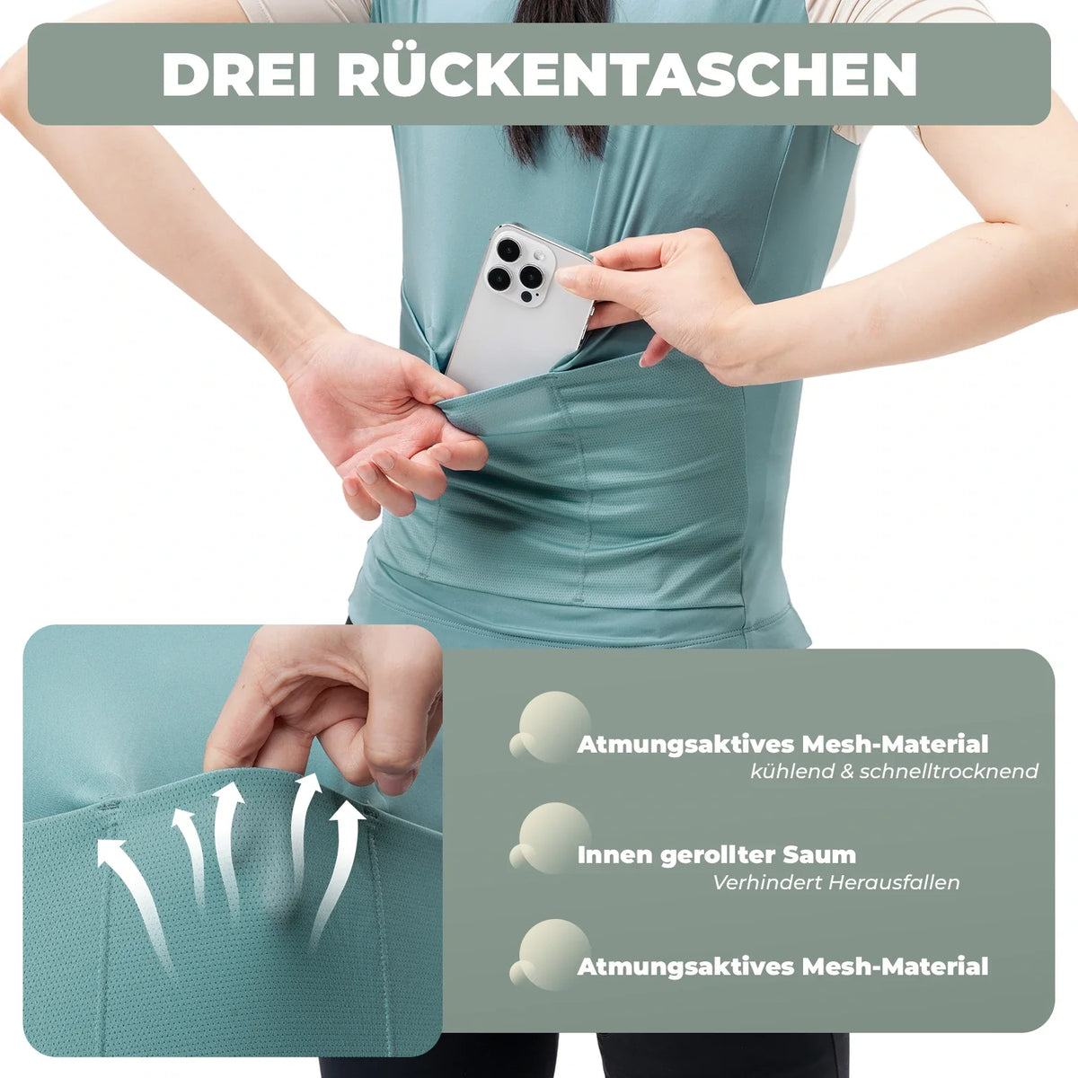 ROCKBROS Fahrradtrikot Damen Sommer Kurzarm Atmungsaktiv Radtrikot
