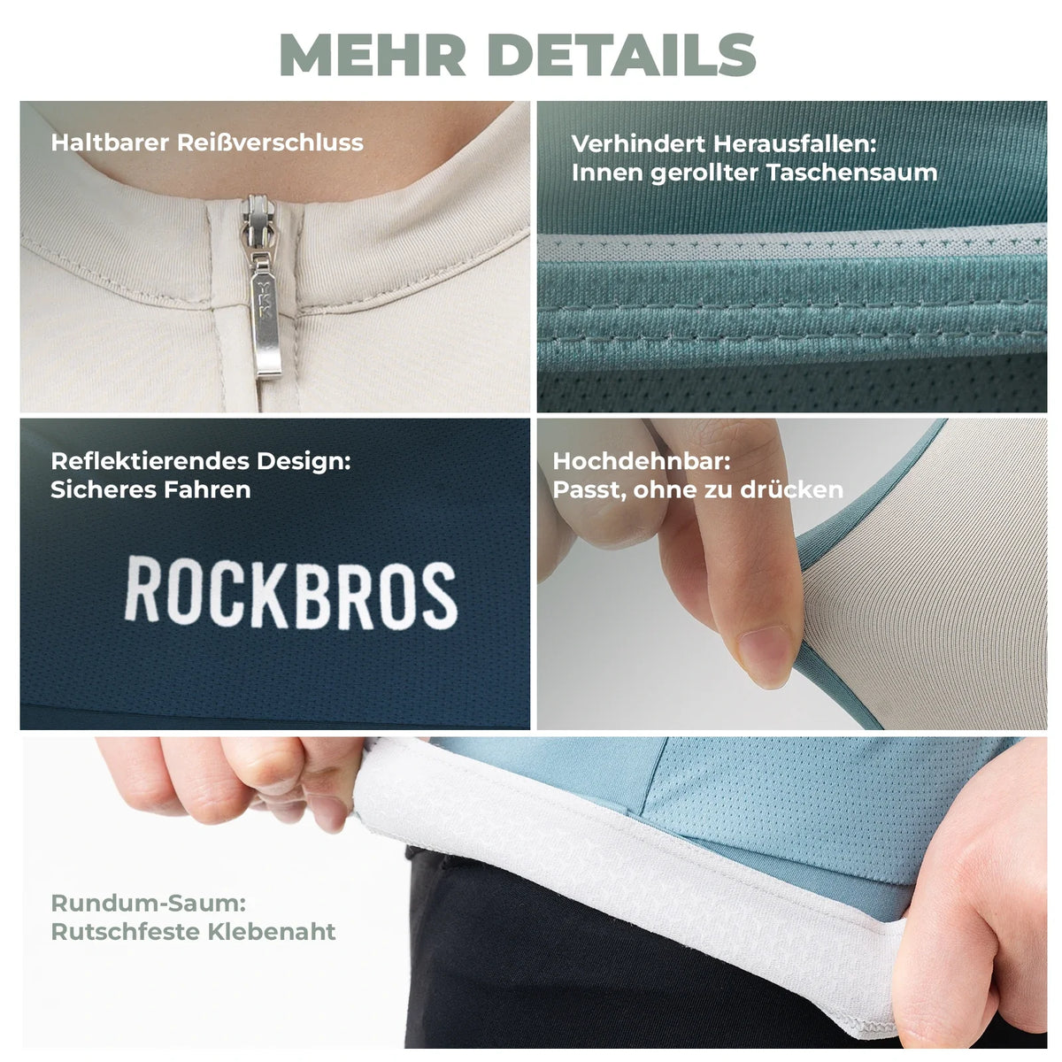 ROCKBROS Fahrradtrikot Damen Sommer Kurzarm Atmungsaktiv Radtrikot