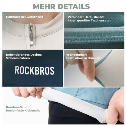 ROCKBROS Fahrradtrikot Damen Sommer Kurzarm Atmungsaktiv Radtrikot