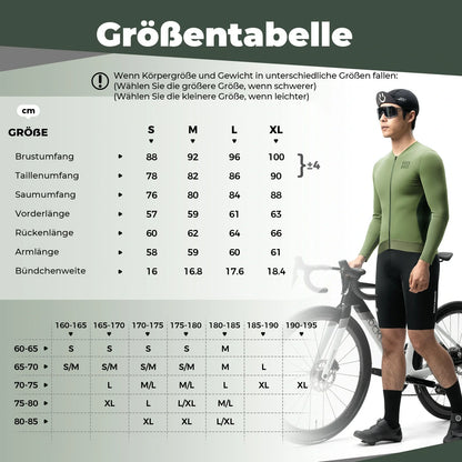 ROCKBROS Fahrradtrikot Radtrikot Langarm Herren, Atmungsaktiv und Schnelltrocknend, Elastisches