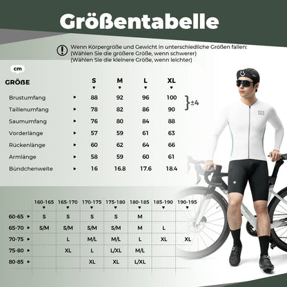 ROCKBROS Fahrradtrikot Radtrikot Langarm Herren, Atmungsaktiv und Schnelltrocknend, Elastisches