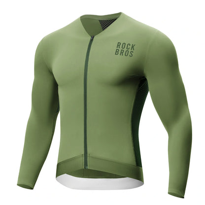 ROCKBROS Fahrradtrikot Radtrikot Langarm Herren, Atmungsaktiv und Schnelltrocknend, Elastisches