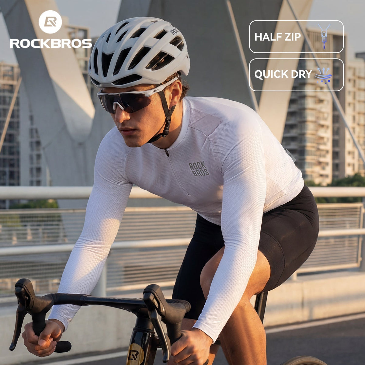 ROCKBROS Fahrradtrikot Langarm mit kurzem Frontreißverschluss - Modell YDCX011