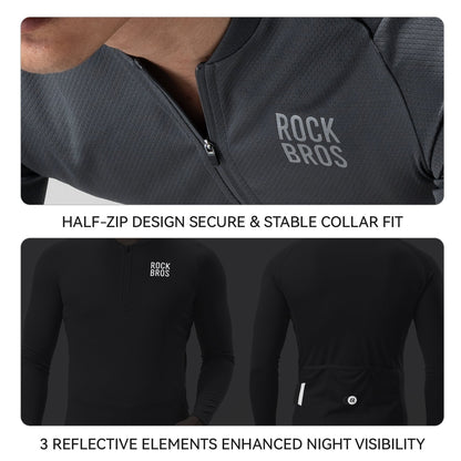 ROCKBROS Fahrradtrikot Langarm mit kurzem Frontreißverschluss - Modell YDCX011