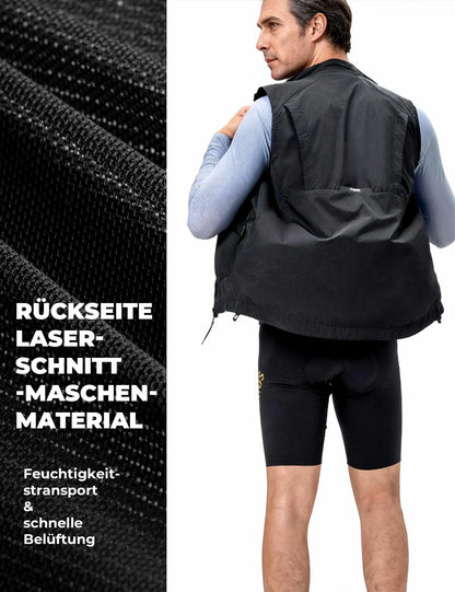 ROCKBROS Fahrradweste Winddicht Leicht Atmungsaktiv Schnelltrocknend, Faltbar Radweste