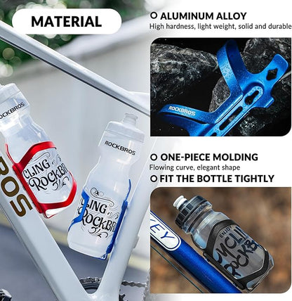 ROCKBROS Flaschenhalter Fahrrad Getränkehalter Trinkflaschenhalter Aluminiumlegierung ca. 40g