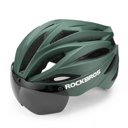 ROCKBROS Fahrradhelm Erwachsene mit Visier Magnetische Abnehmbarer Atmungsaktiv Einstellbare für Damen und Herren 58-62cm