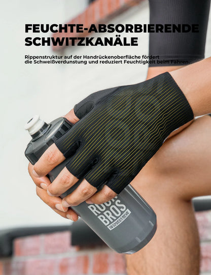 ROCKBROS Halbfinger-Fahrradhandschuhe Sommer Elastisch & Atmungsaktiv, Anti-Rutsch- und Dämpfungspolster