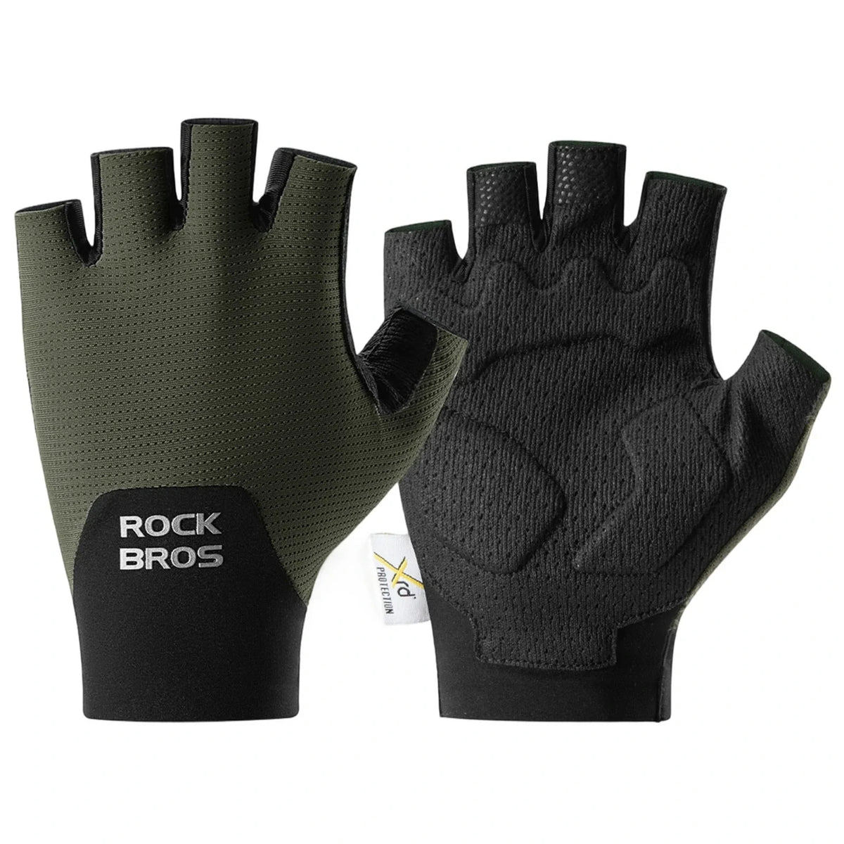 ROCKBROS Halbfinger Fahrradhandschuhe mit PORON XRD Polster