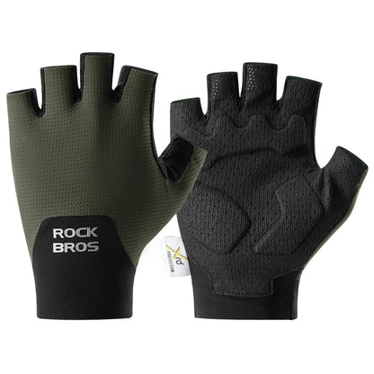 ROCKBROS Halbfinger Fahrradhandschuhe mit PORON XRD Polster
