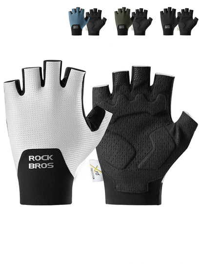 ROCKBROS Halbfinger Fahrradhandschuhe mit PORON XRD Polster