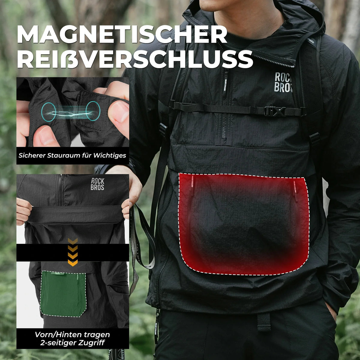 ROCKBROS Herren Fahrradjacke Winddicht