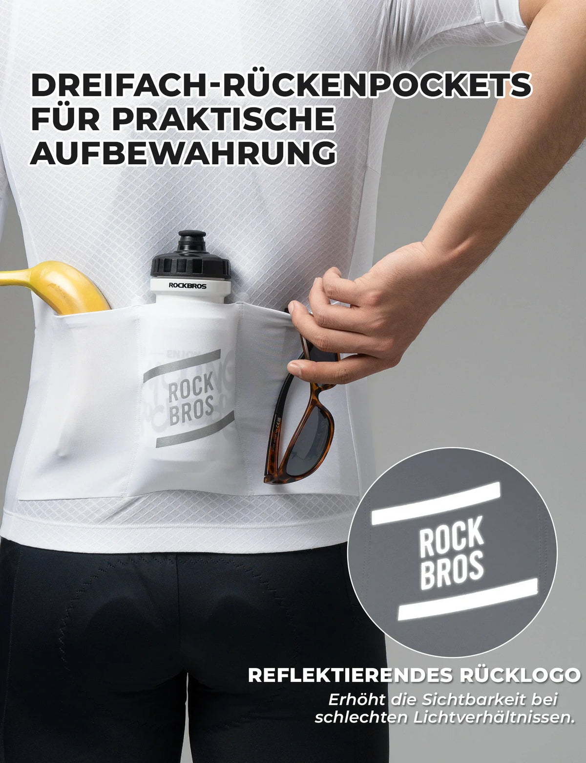 ROCKBROS Herren Kurzarm Fahrradtrikot