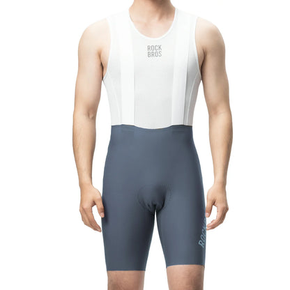 ROCKBROS Herren Radlerhose mit Träger Gepolstert, Fahrradhose Kurz, Atmungsaktive schnelltrocknende