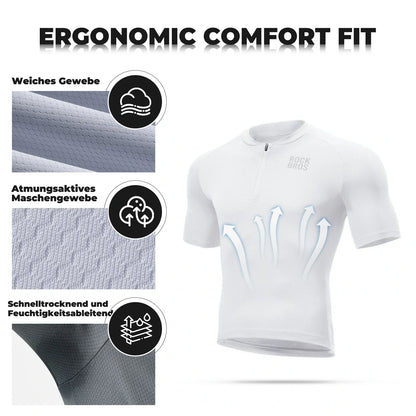 ROCKBROS Herren Radtrikot Kurzarm Fahrradtrikot Rennradtrikot Atmungsaktiv Schnell trocknend