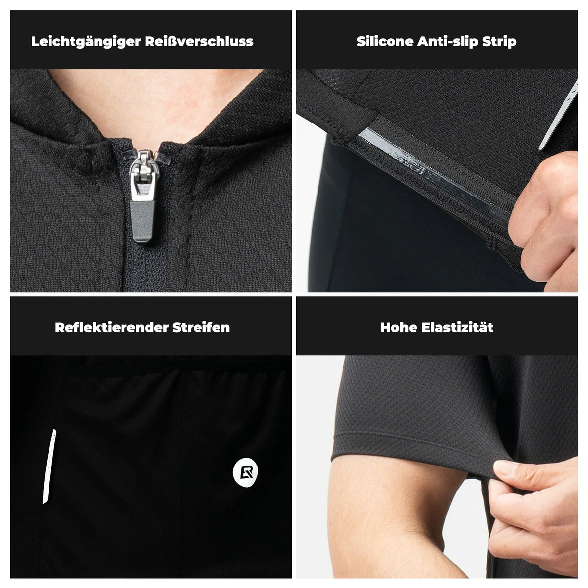 ROCKBROS Herren Radtrikot Kurzarm Fahrradtrikot Rennradtrikot Atmungsaktiv Schnell trocknend