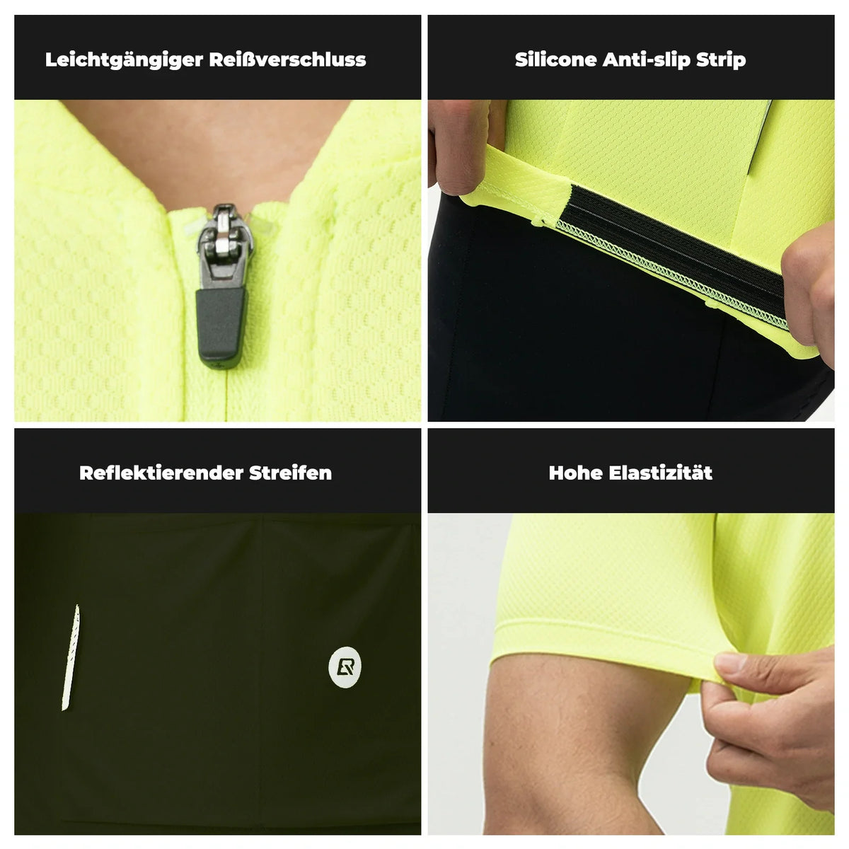 ROCKBROS Herren Radtrikot Kurzarm Fahrradtrikot Rennradtrikot Atmungsaktiv Schnell trocknend