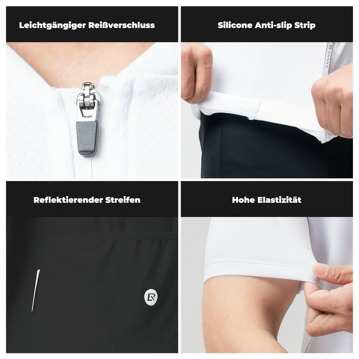 ROCKBROS Herren Radtrikot Kurzarm Fahrradtrikot Rennradtrikot Atmungsaktiv Schnell trocknend