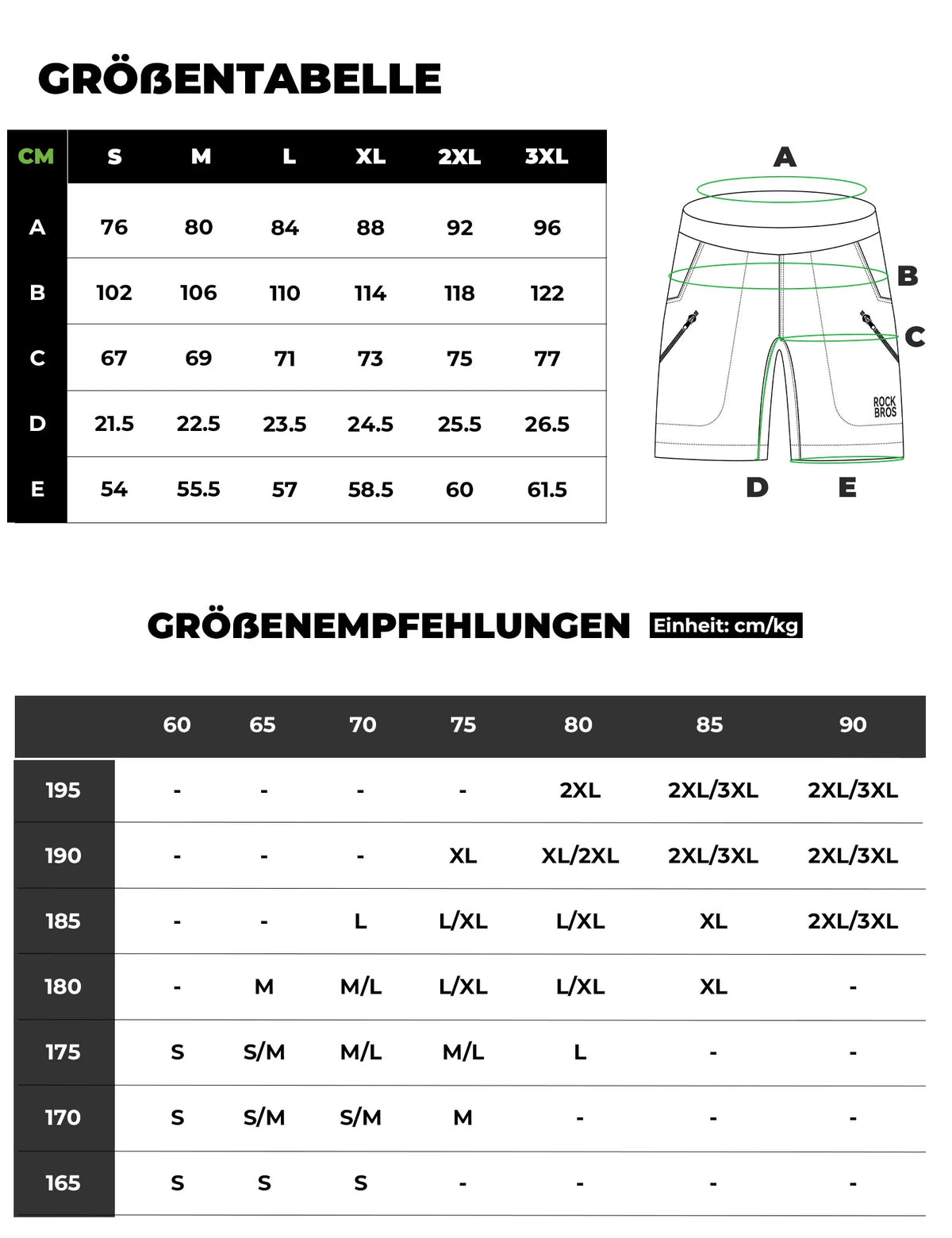 ROCKBROS Herren Sport Shorts Fahrradhose  - Magnetischer Taillengurt, 4-Taschen-Design