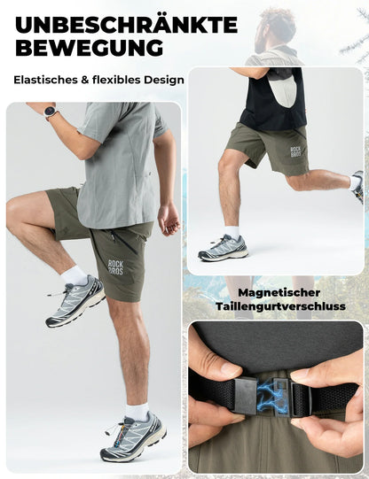 ROCKBROS Herren Sport Shorts Fahrradhose  - Magnetischer Taillengurt, 4-Taschen-Design