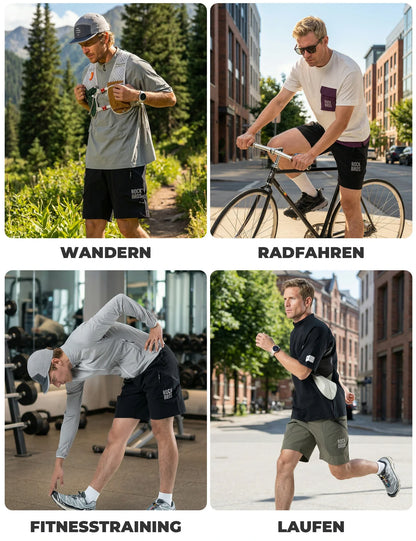 ROCKBROS Herren Sport Shorts Fahrradhose  - Magnetischer Taillengurt, 4-Taschen-Design