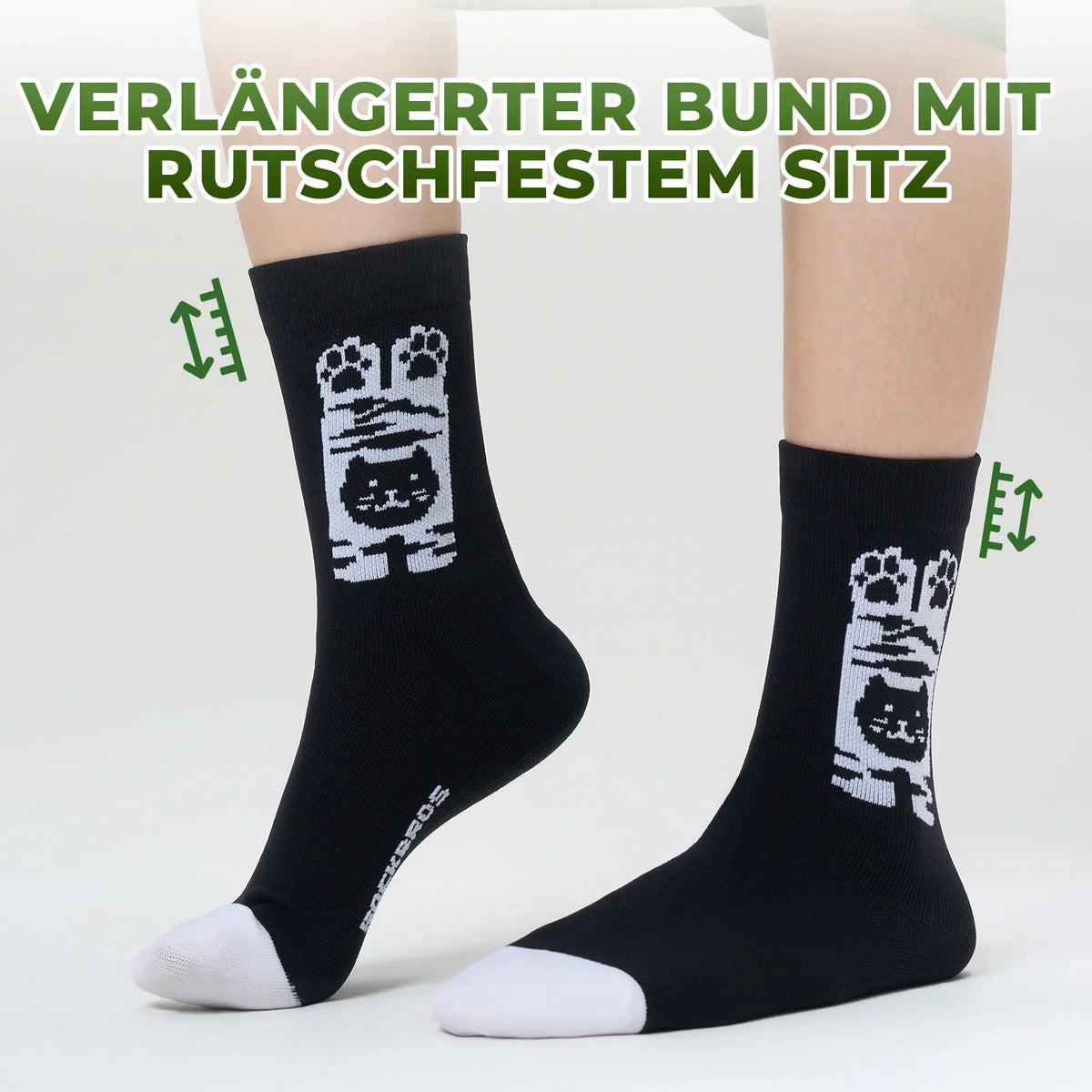 ROCKBROS Kinder Fahrradsocken mit 5A Antibakteriell Kompressionszonen Katzenpfoten Design