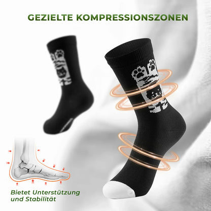 ROCKBROS Kinder Fahrradsocken mit 5A Antibakteriell Kompressionszonen Katzenpfoten Design