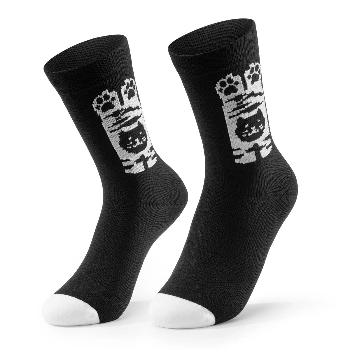ROCKBROS Kinder Fahrradsocken mit 5A Antibakteriell Kompressionszonen Katzenpfoten Design