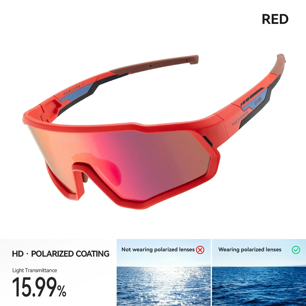 ROCKBROS Kinder Fahrrad Sonnenbrille - Polarisiert/Photochrom mit UV400 Schutz