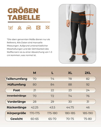 ROCKBROS Lang Fahrradhose für Herren Thermo Radlerhose 3D gepolstert