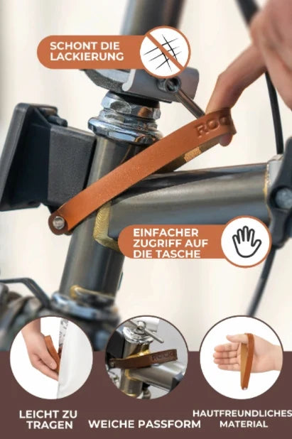 ROCKBROS Leder Schnellverschluss Griff für Brompton Leder Schnallenschloss Klappfahrrad Zubehör