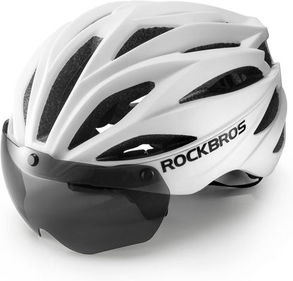 ROCKBROS Fahrradhelm Erwachsene mit Visier Magnetische Abnehmbarer Atmungsaktiv Einstellbare für Damen und Herren 58-62cm