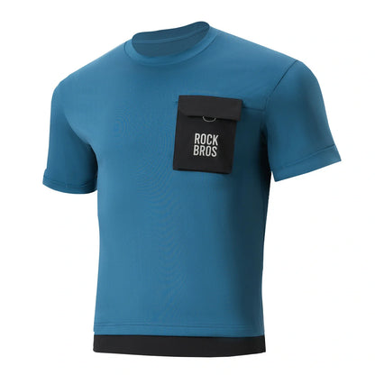 ROCKBROS Mountainbike Radtrikot Kurzarm Herren mit Magnet Brusttasche