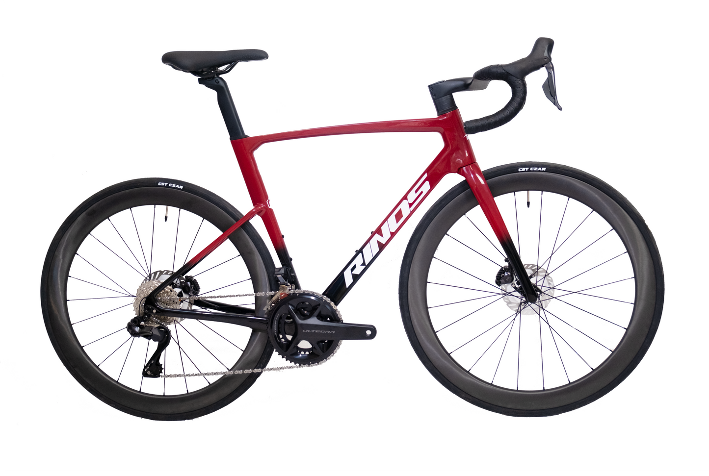RINOS Carbon Rennrad Odin7.1 Shimano Ultegra Di2 Rot XS mit Carbonlaufrädern – 24 Gänge