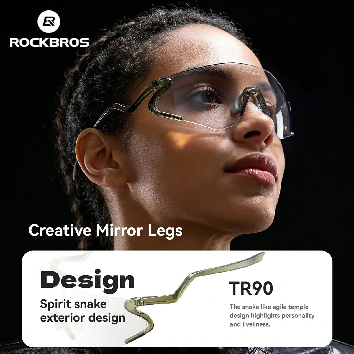 ROCKBROS Photochrome Fahrradbrille mit UV400 Schutz