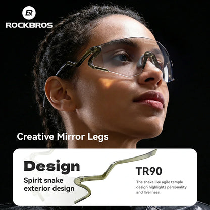 ROCKBROS Photochrome Fahrradbrille mit UV400 Schutz