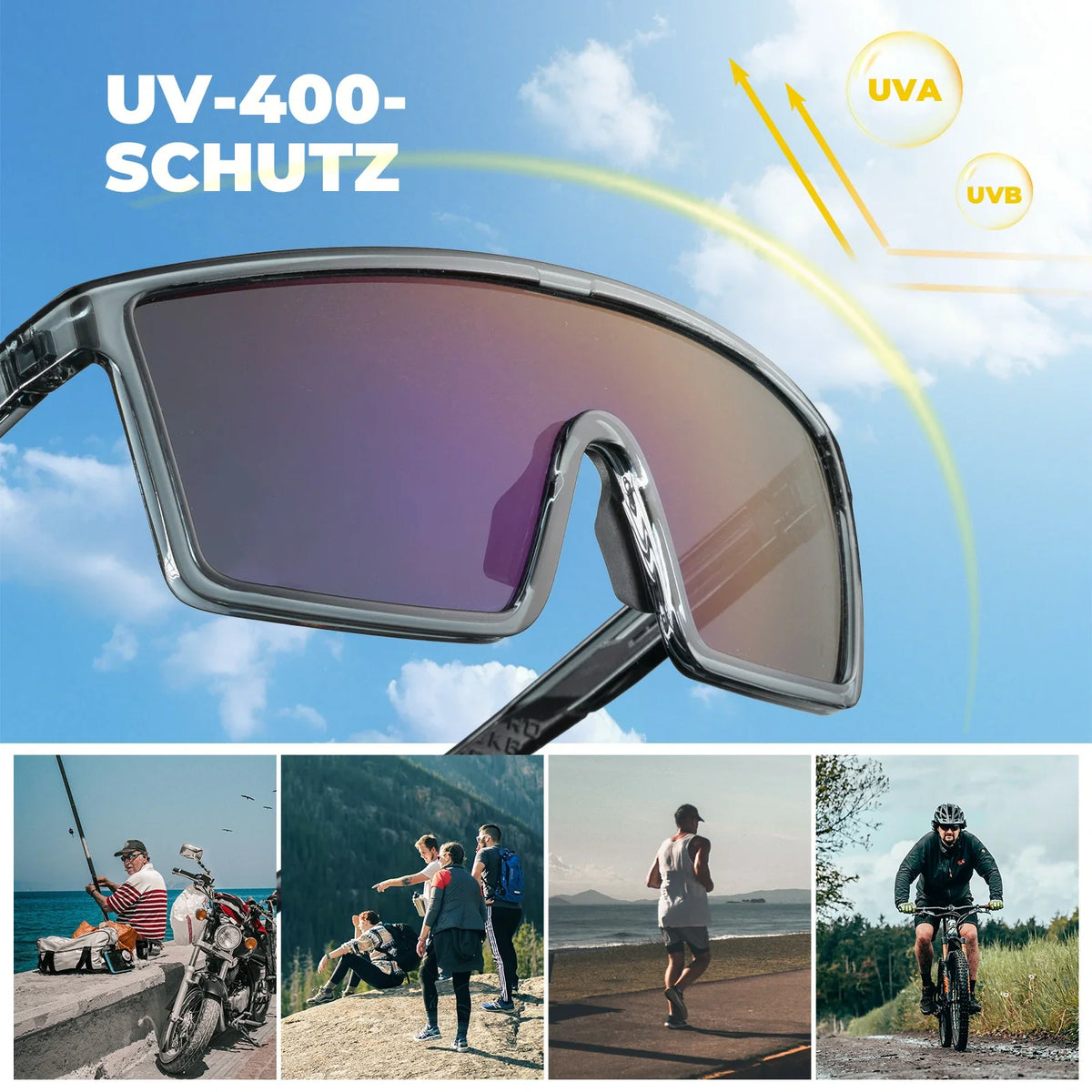 ROCKBROS Polarisiert Fahrradbrille, UV400 mit TR90 Rahmen