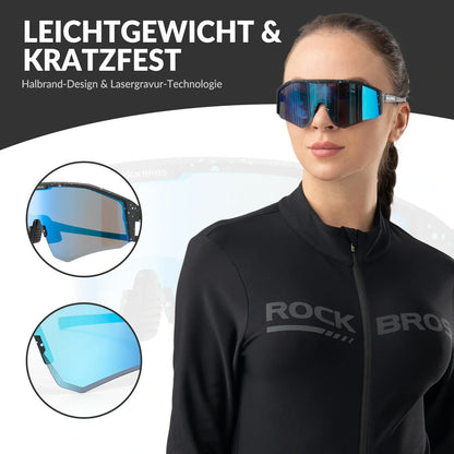 ROCKBROS Polarisierte Fahrradbrille mit Verstellbaren Bügeln