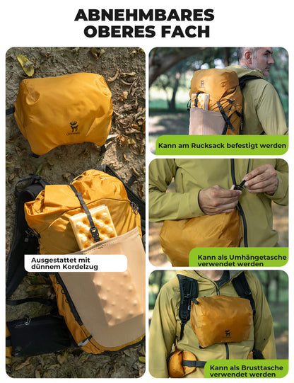 25L Wanderrucksack atmungsaktiv - mit abnehmbarer Tasche & Seitenzugang Qunature