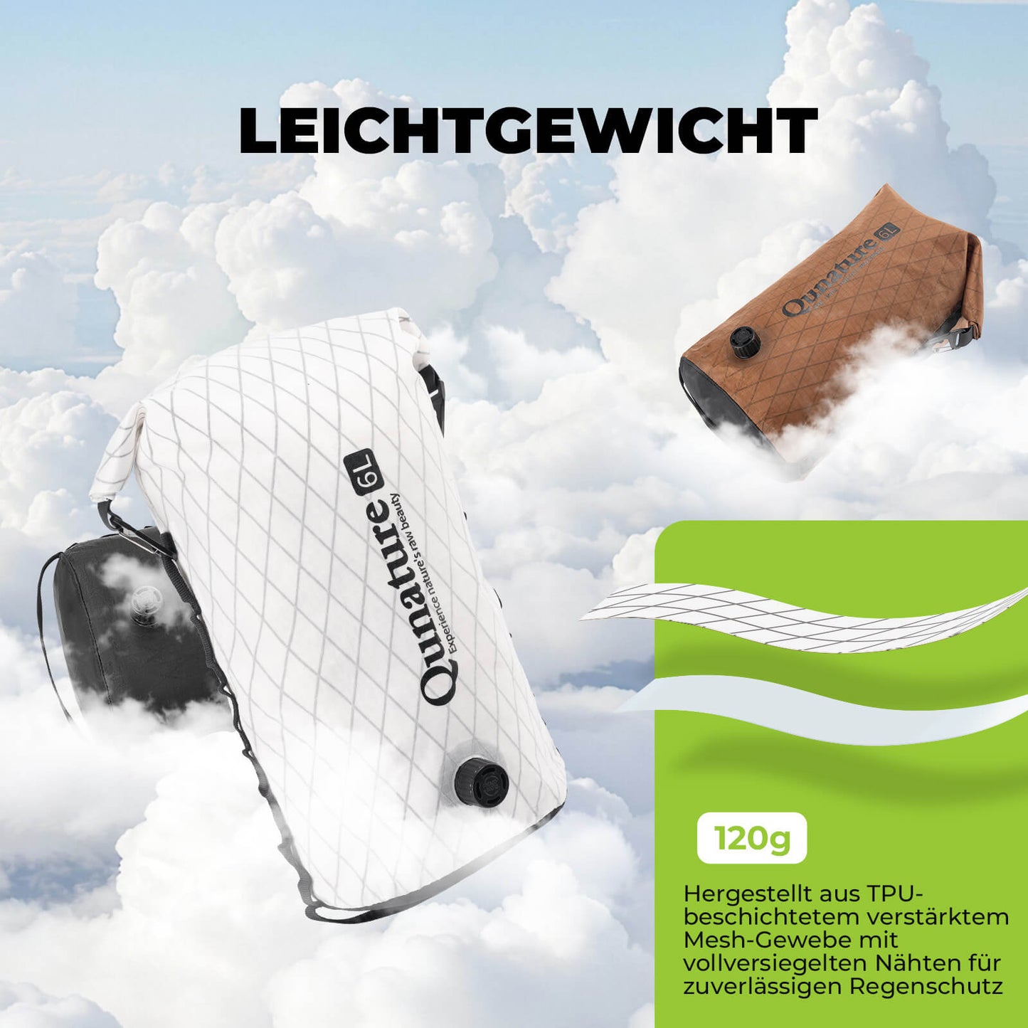 Lenkertasche 6L/12L Wasserdicht & Leicht für Fahrrad und Outdoor Qunature
