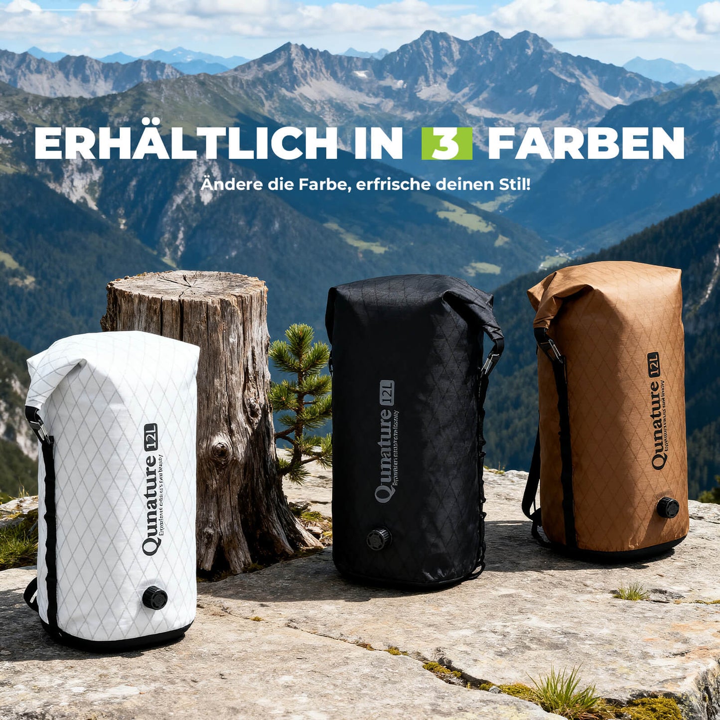 Lenkertasche 6L/12L Wasserdicht & Leicht für Fahrrad und Outdoor Qunature