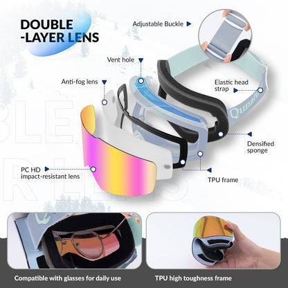UV400 Antifog Skibrille Qunature