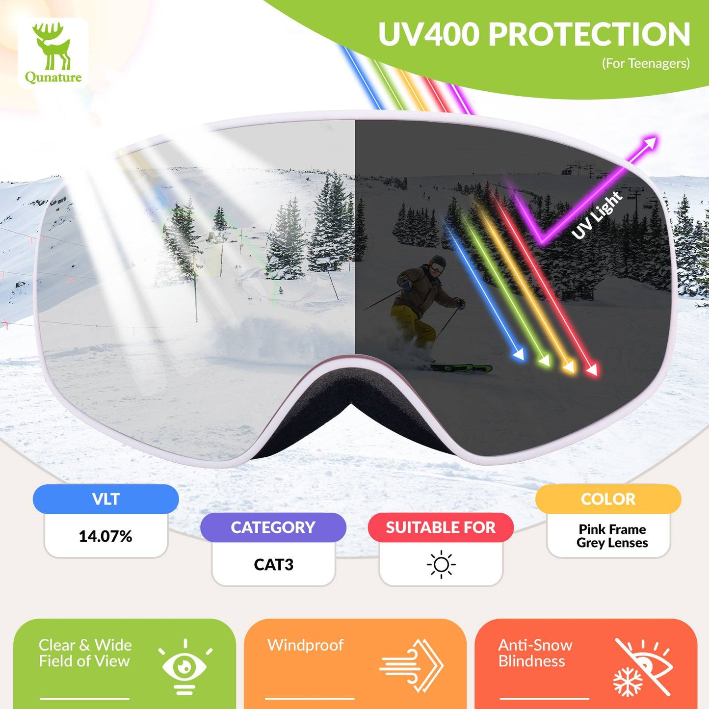 OTG Anti-Fog Skibrille Unisex Qunature