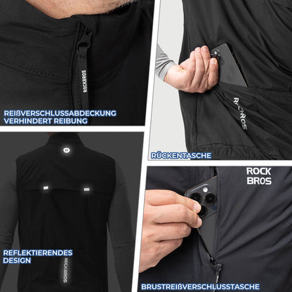 Ärmellose Fahrradweste Fahrradjacke Packbar Atmungsaktiv ROCKBROS